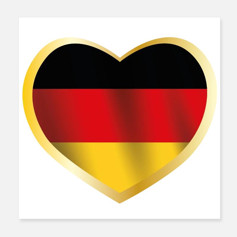 Germany heart German flag gift Poster 8" x 8" (20x20 cm)