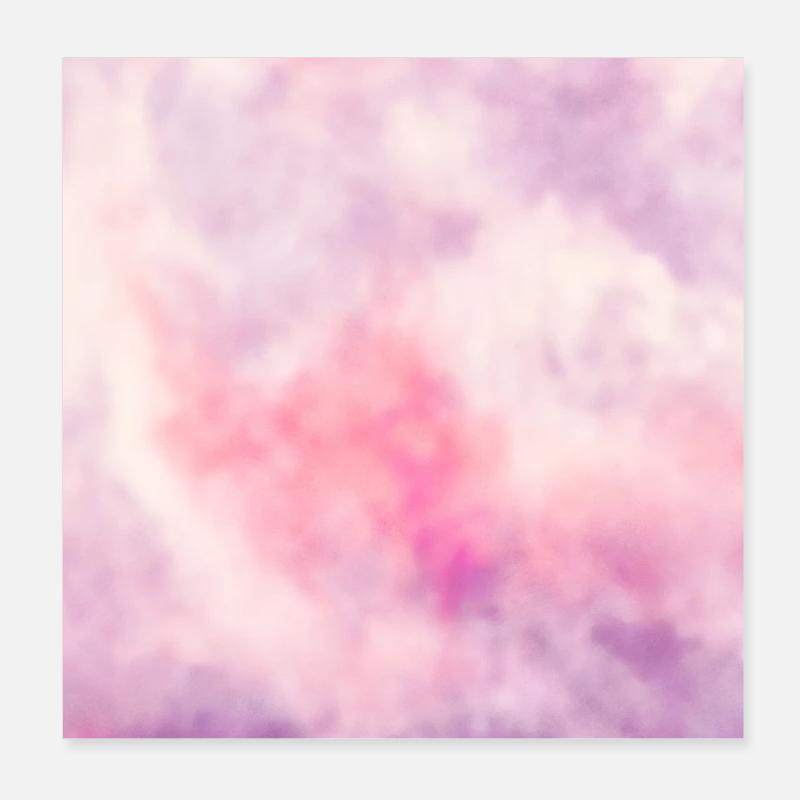 Ciel aquarelle nuages rose Poster 20 x 20 cm