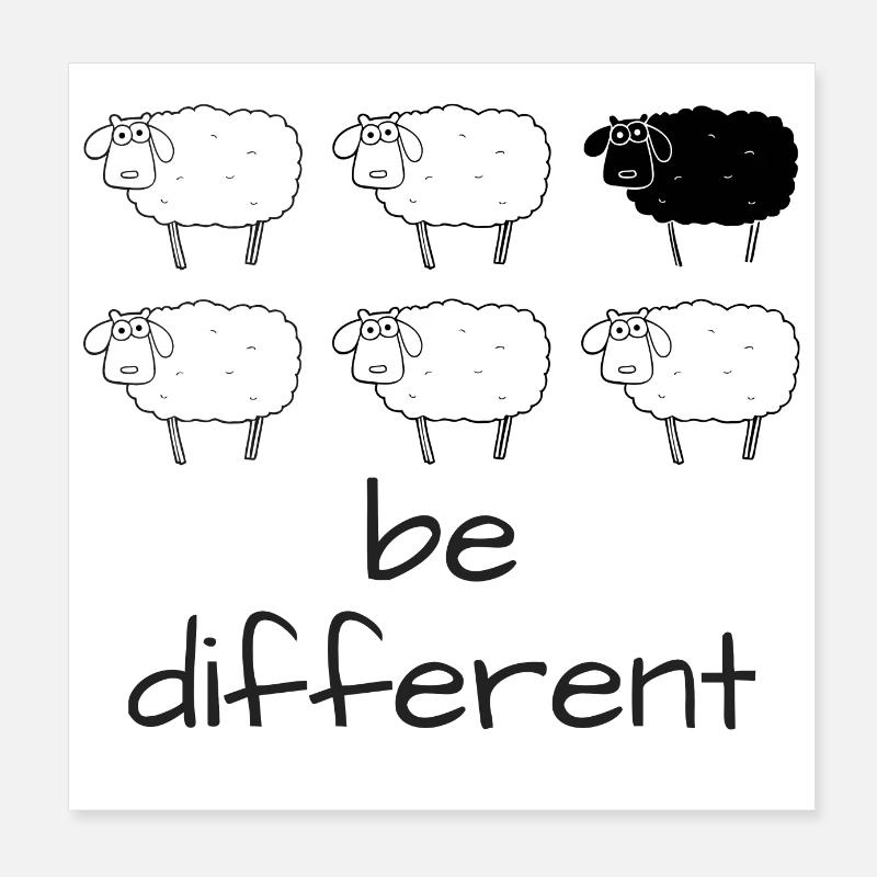 Be different - a black sheep Poster 8" x 8" (20x20 cm)