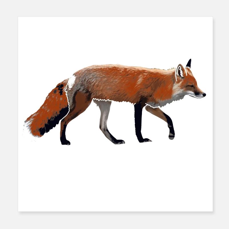Fox Poster 8" x 8" (20x20 cm)