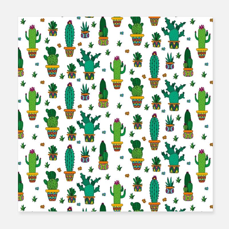 Cactus cacti desert deserts plant pattern Poster 8" x 8" (20x20 cm)
