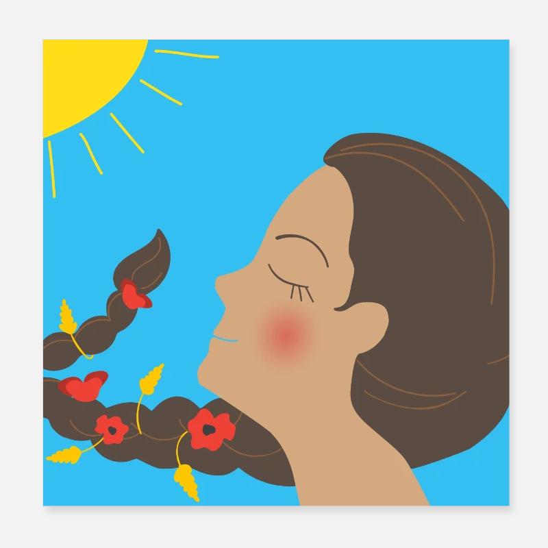 Sommer Poster 20x20 cm