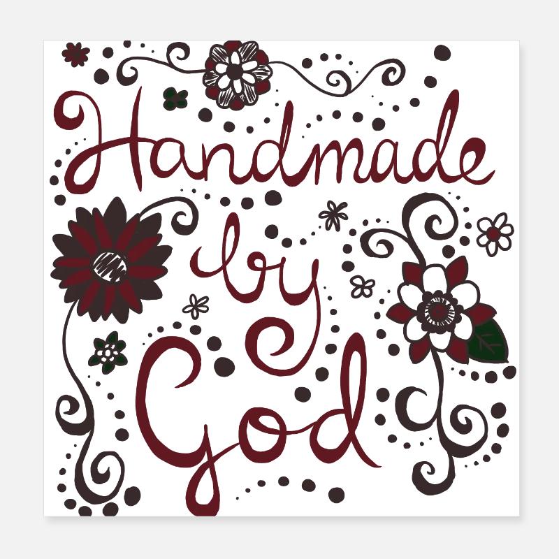 Handmade by God Poster 20x20 cm