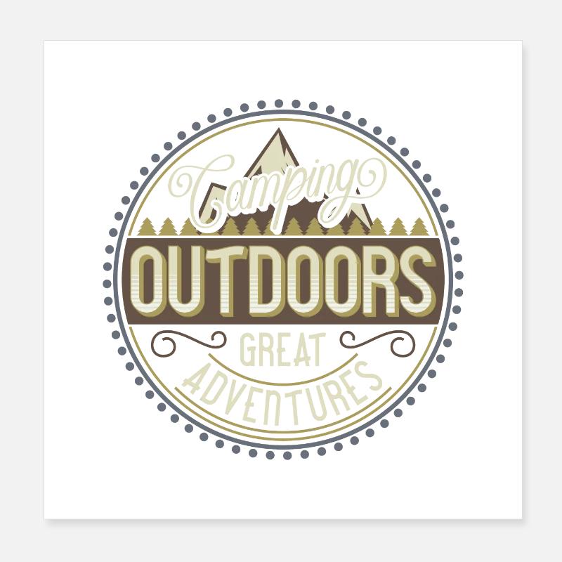 CAMPING OUTDOORS Poster 8" x 8" (20x20 cm)