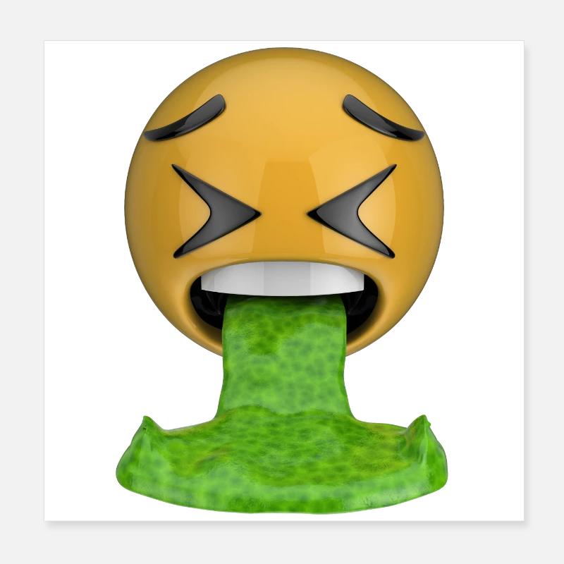 Emoji vomiting Poster 8" x 8" (20x20 cm)