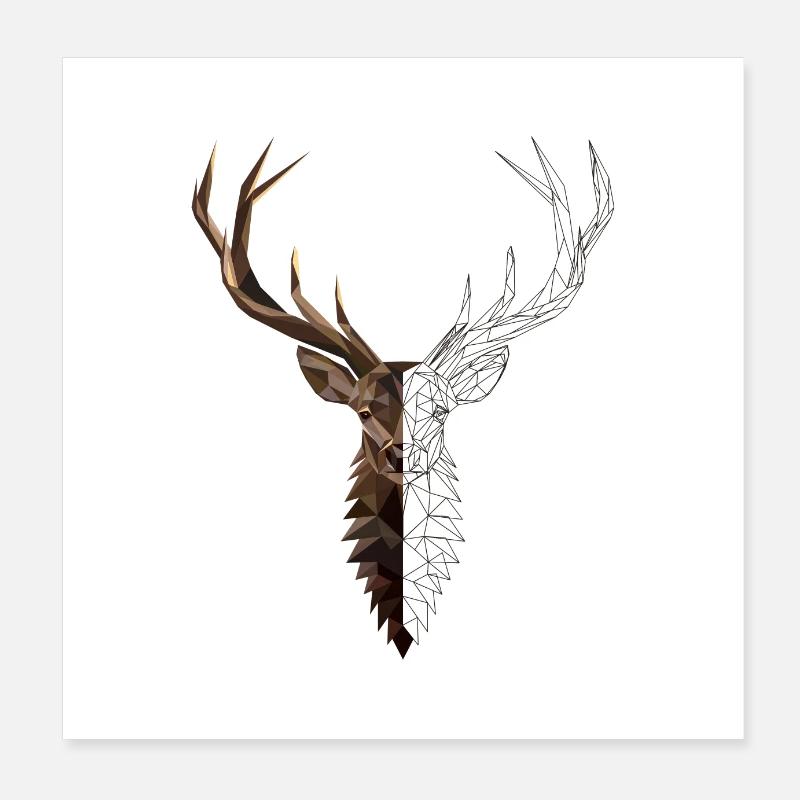 Stag art polygone Poster 20 x 20 cm