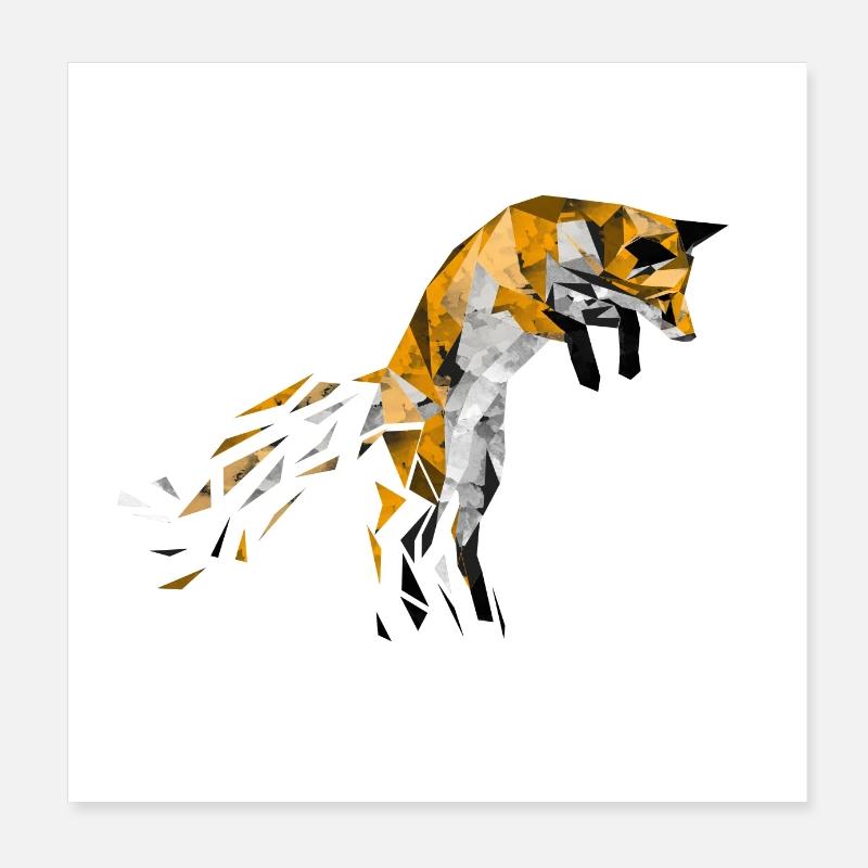 Fox Poster 8" x 8" (20x20 cm)