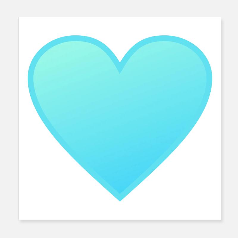 Heart - blue light Poster 8" x 8" (20x20 cm)