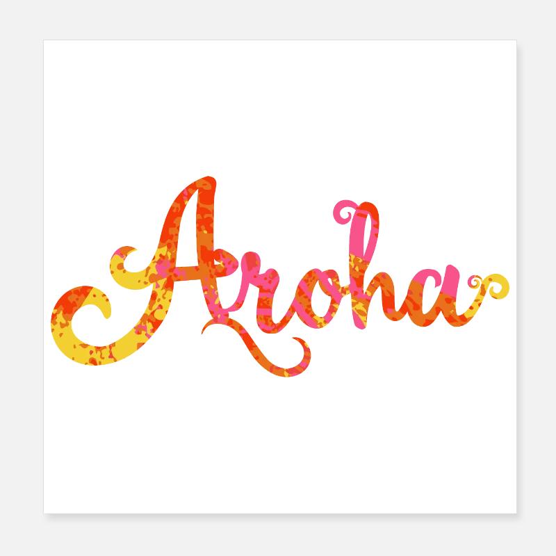 Aroha Love in Maori Language - Gift Idea Poster 8" x 8" (20x20 cm)
