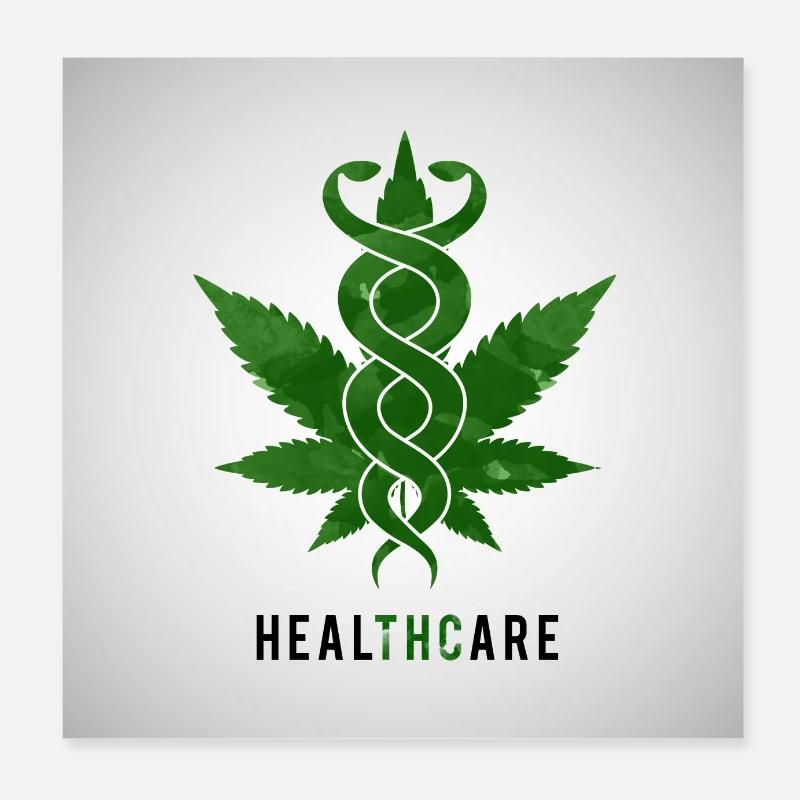 Cannabis - Poster 20x20 cm - Weiß