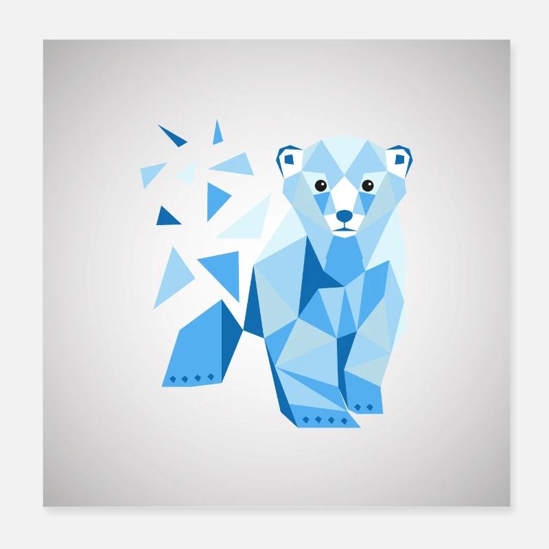 Eisbär - Poster 20x20 cm - Weiß