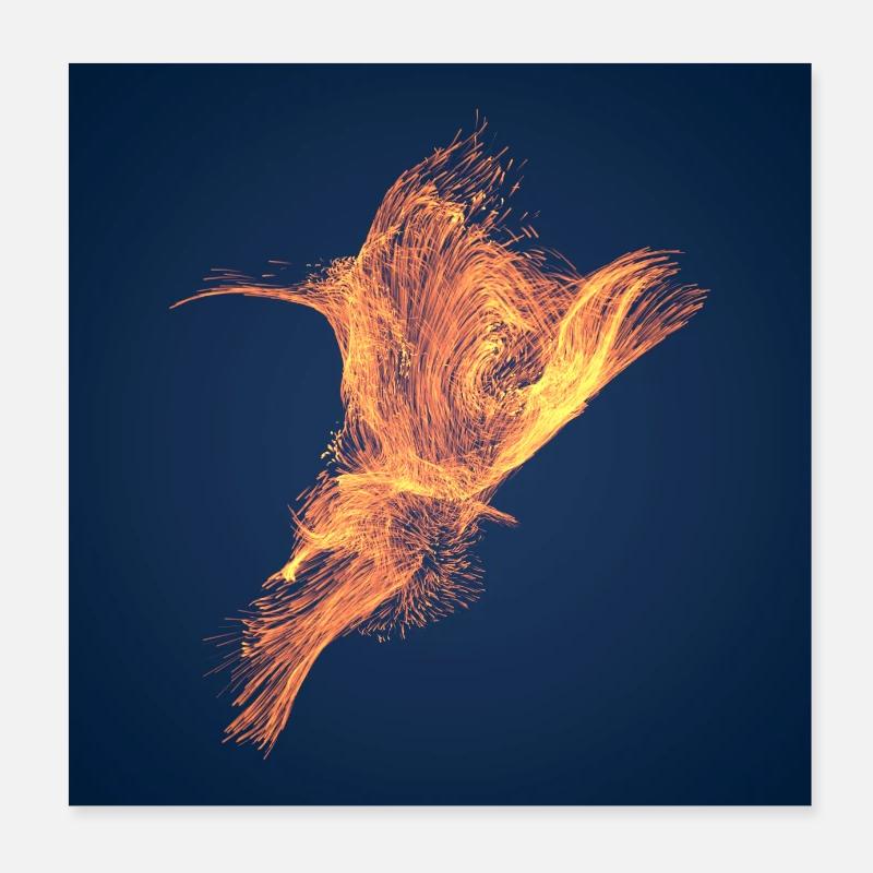 Der Flug des Phoenix blau Poster 20x20 cm