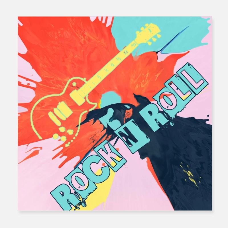 Rock and roll Poster 20 x 20 cm