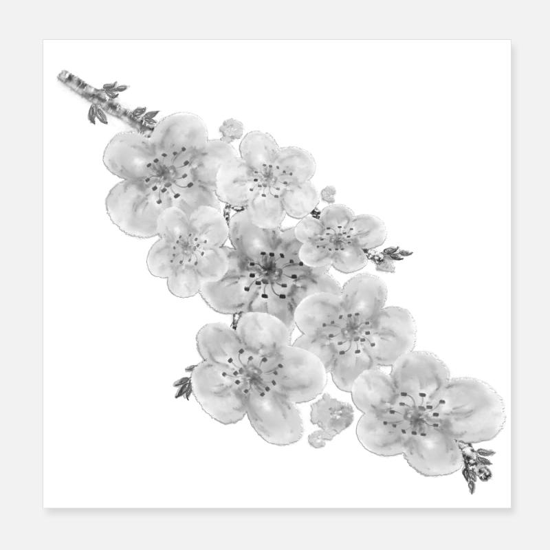 Kirschblüten Poster 20x20 cm