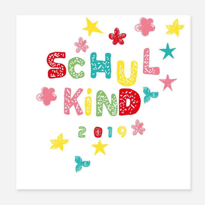 Schulkind 2019 Poster 20x20 cm