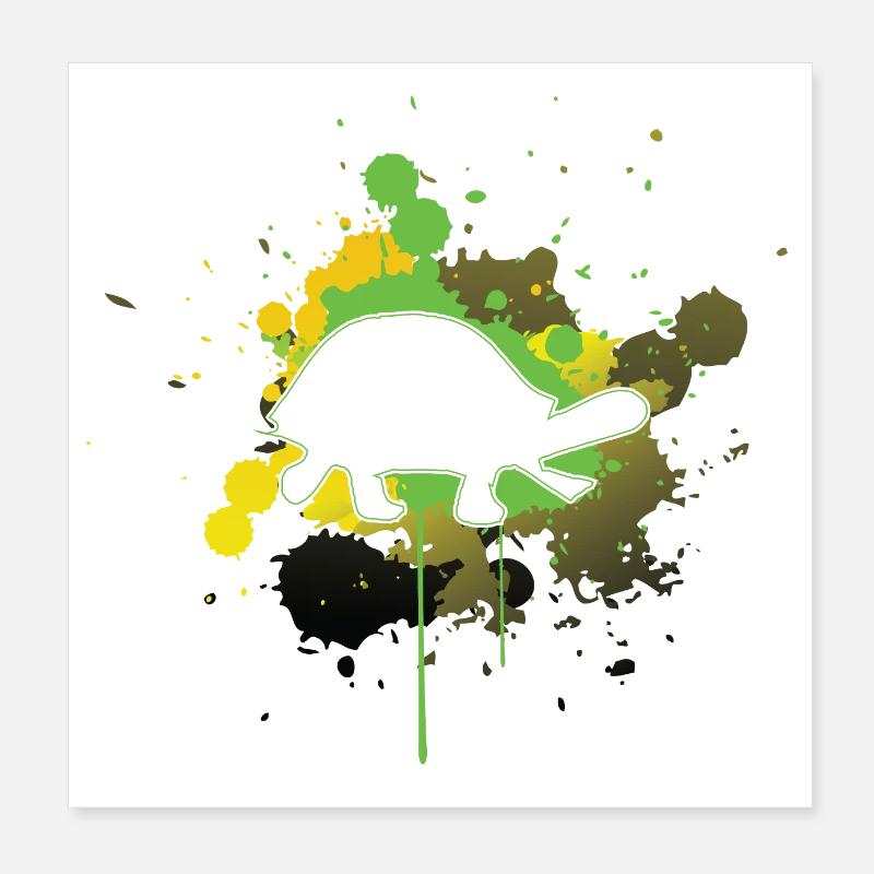 Fast turtle leaves only imprint Poster 8" x 8" (20x20 cm)