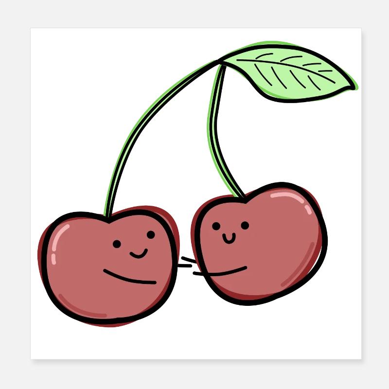 Süße Kirschen Poster 20x20 cm