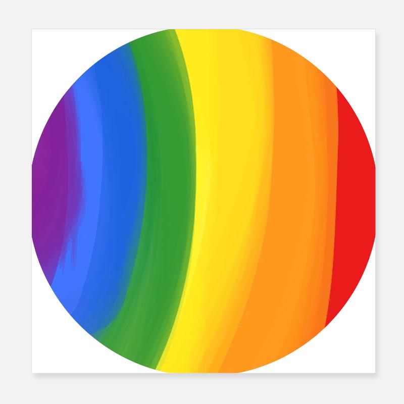 Couleurs de l’arc-en-ciel attrapé dans un cercle Poster 20 x 20 cm