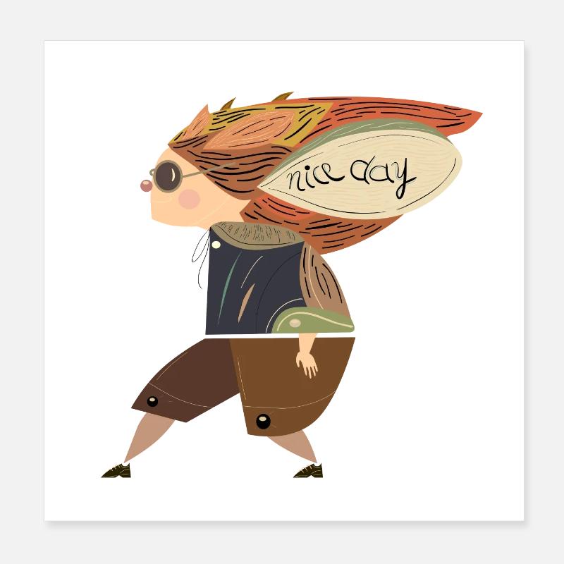 Nice Day Creature Poster 8" x 8" (20x20 cm)