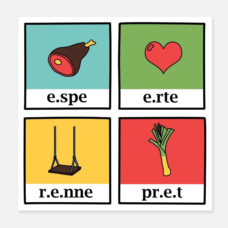 Tableau de lecture - affiche espe erte renne pret Poster 20 x 20 cm