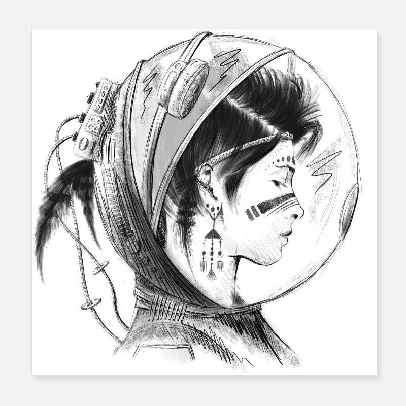 astronaut Poster 8" x 8" (20x20 cm)