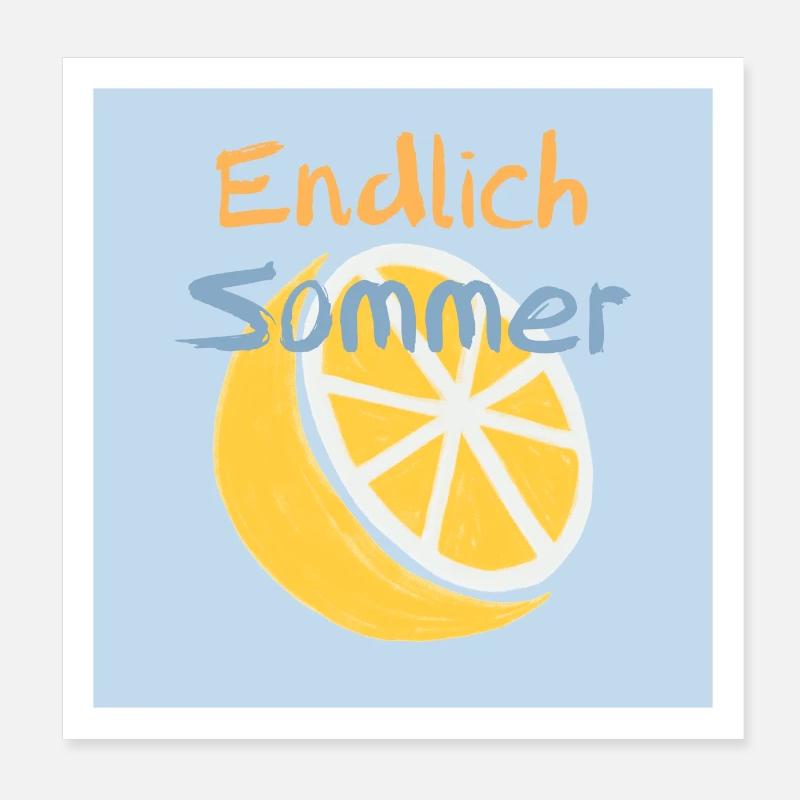 Endlich Sommer Poster - Poster 20x20 cm - Weiß