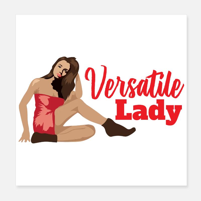 Aircraft Nose Art Versatile Lady - Gift Idea - Poster 8" x 8" (20x20 cm) - white