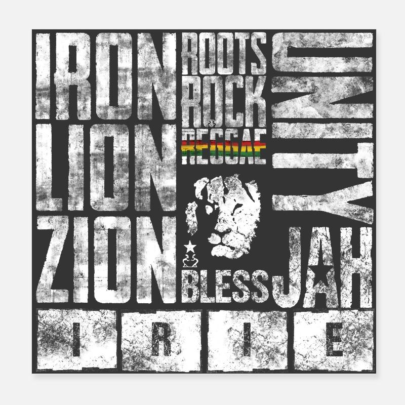 Motifs de lion avec des éléments reggae Poster 20 x 20 cm