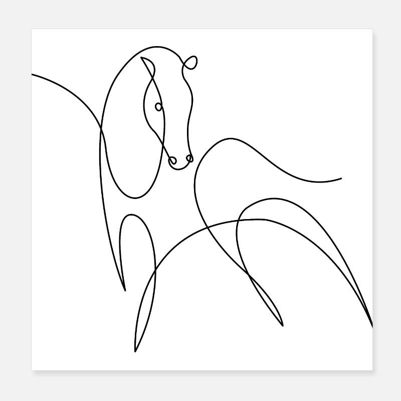 Horse Poster 8" x 8" (20x20 cm)