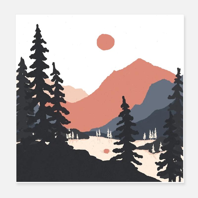 Die Geometrie des Sonnenaufgangs Poster 20x20 cm