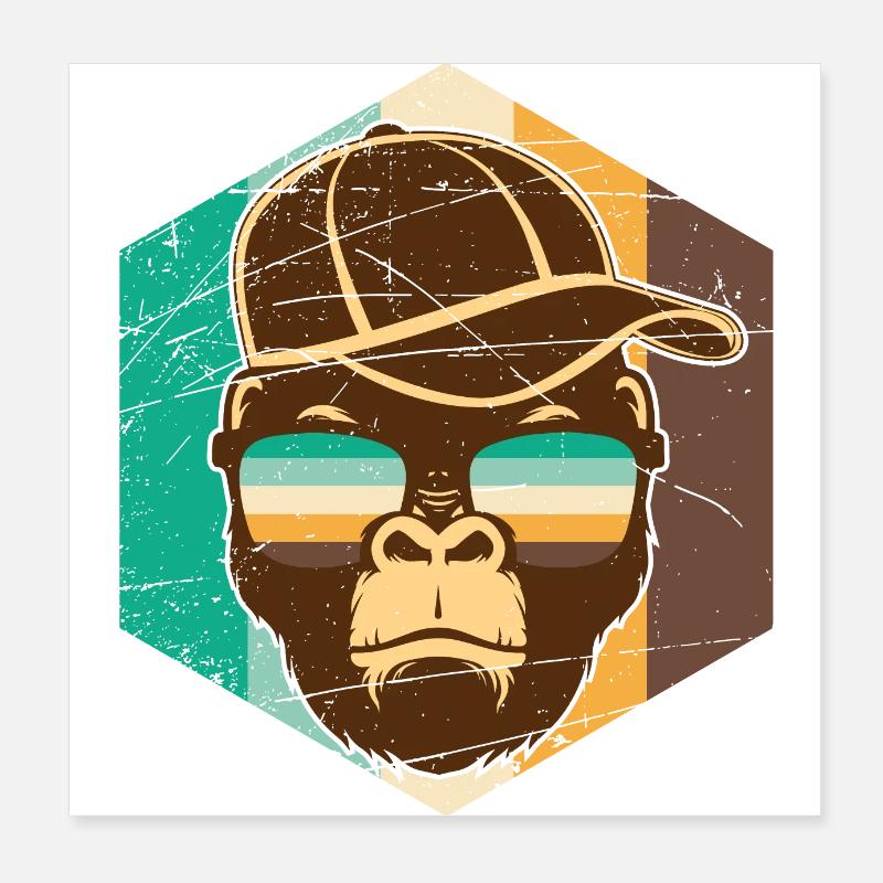 Hipster Affe Poster 20x20 cm