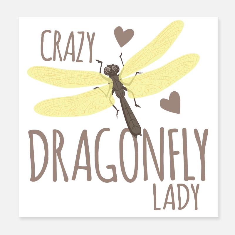 Dame libellule folle Poster 20 x 20 cm
