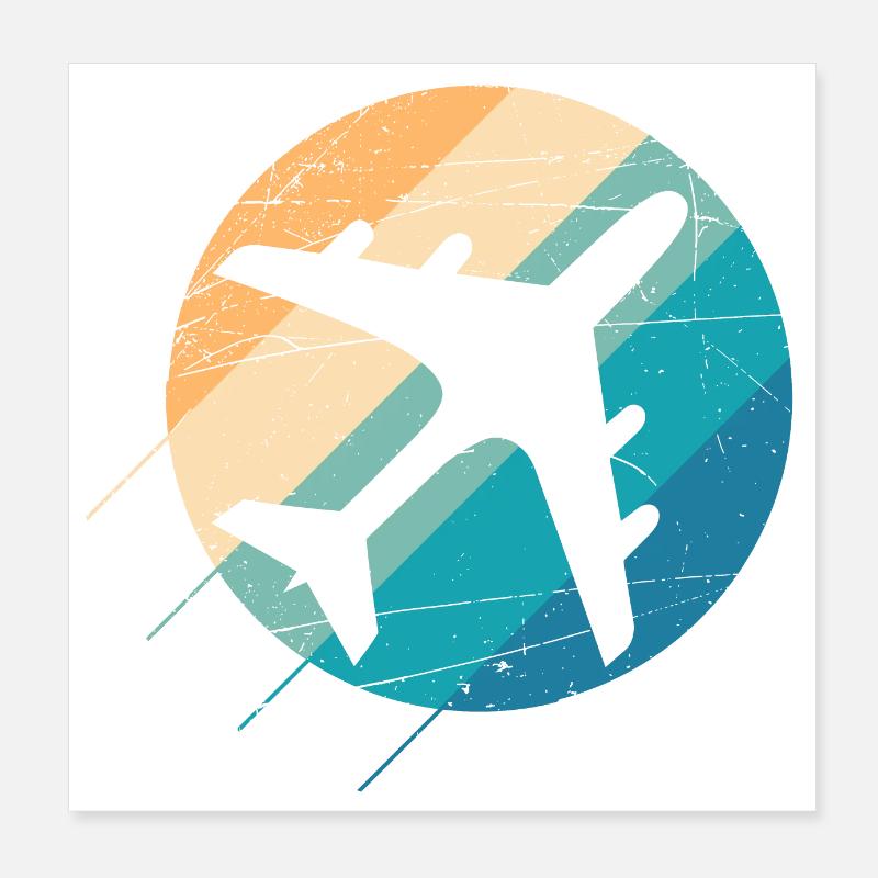 Airplane in a beautiful retro design Poster 8" x 8" (20x20 cm)