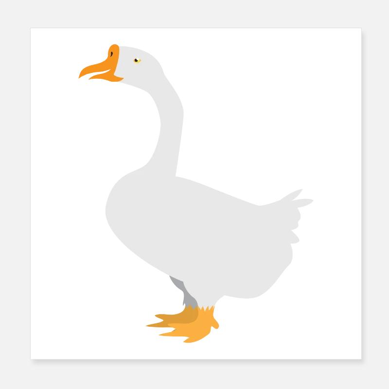 Weiße Gans stehend Poster 20x20 cm
