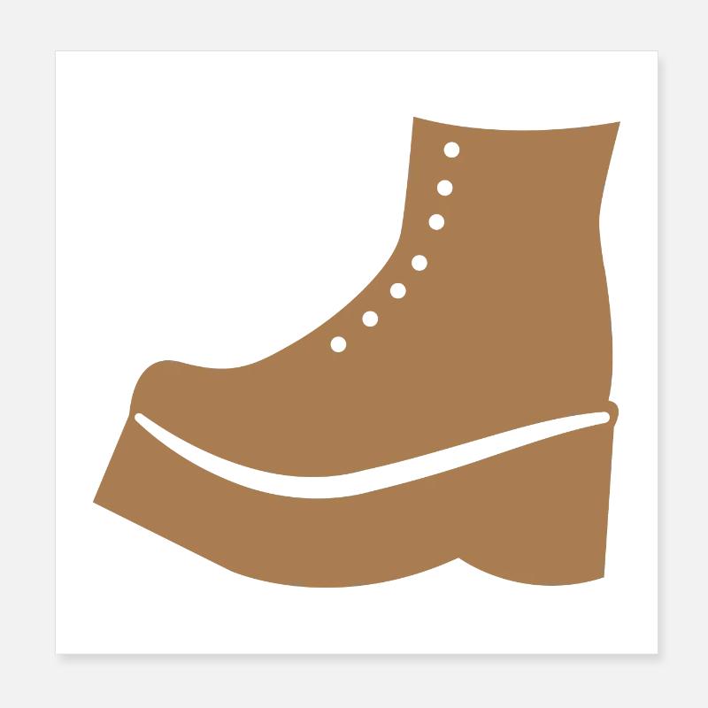 Brown Boot shoe Poster 8" x 8" (20x20 cm)