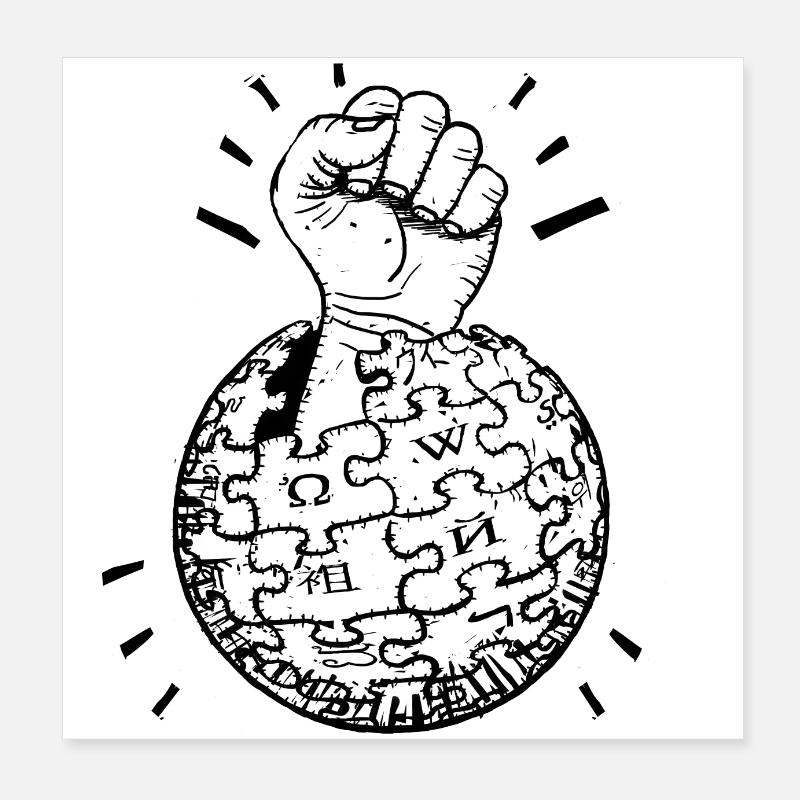 Wiki, Enzyklopädie Poster 20x20 cm