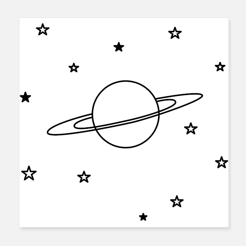 Saturne Poster 20 x 20 cm