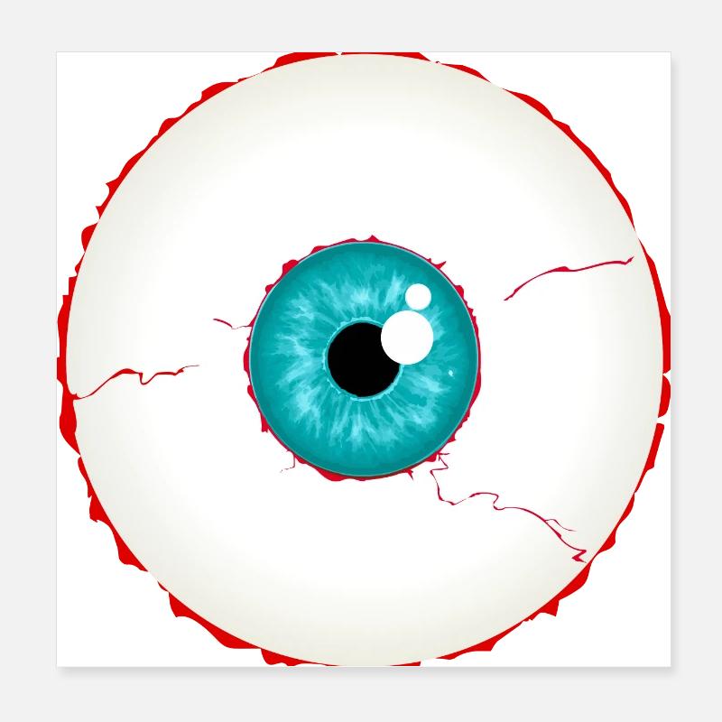 Augapfel / Eyeball turquoise blue (DDP) Poster 20x20 cm