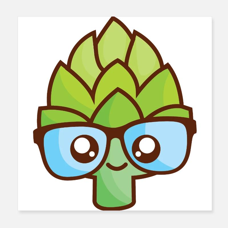 Légumes verts de type chou-fleur romanesco Poster 20 x 20 cm