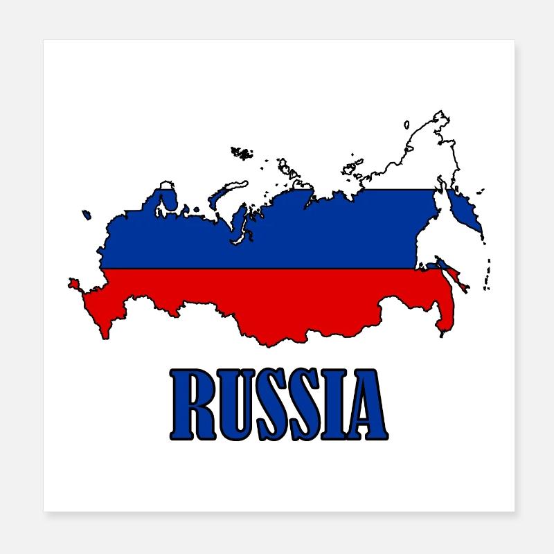 Russland-Logo Poster 20x20 cm