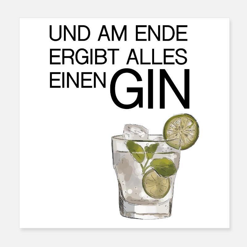 Gin Poster 20x20 cm