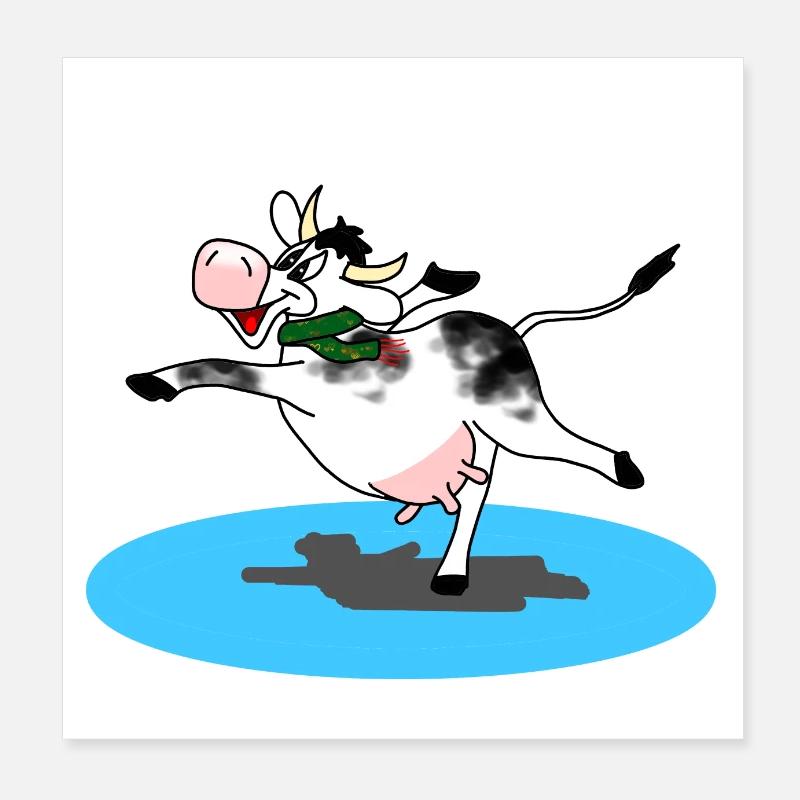 Cow on the ice Poster 8" x 8" (20x20 cm)