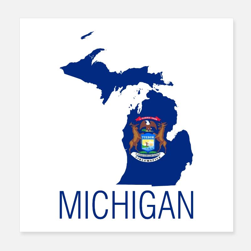 Michigan Poster 8" x 8" (20x20 cm)