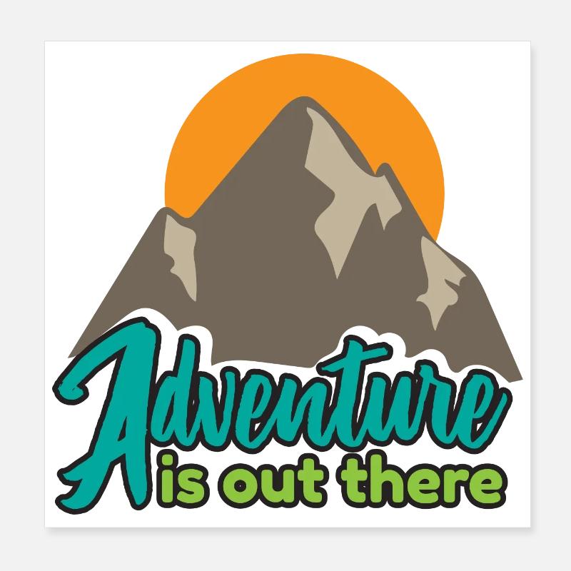 Wilderness Adventure est présent Cadeau de forêt de montagne Poster 20 x 20 cm