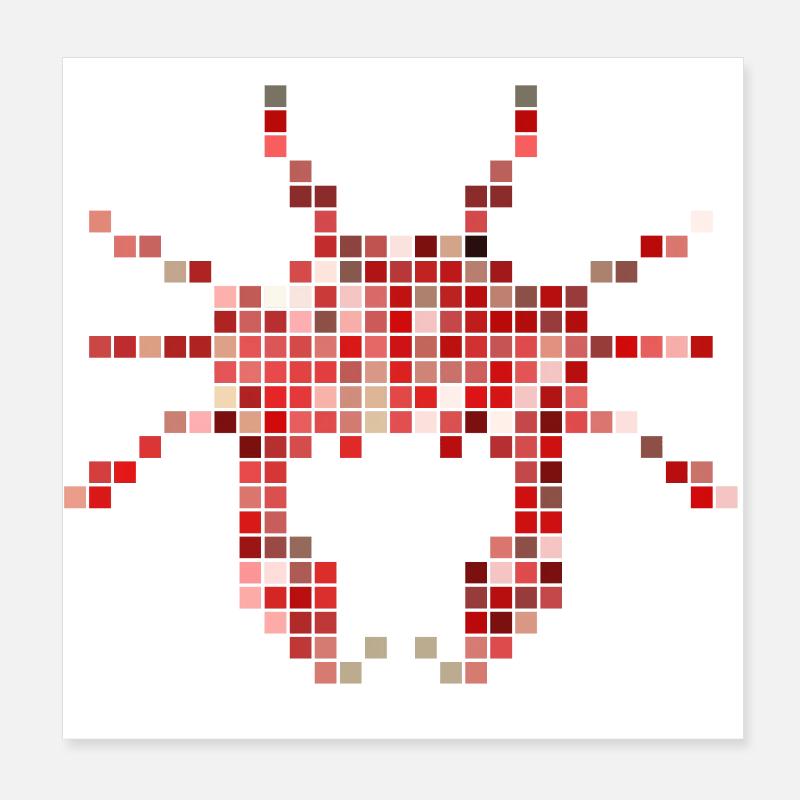 Pixel krabbe Poster 20x20 cm