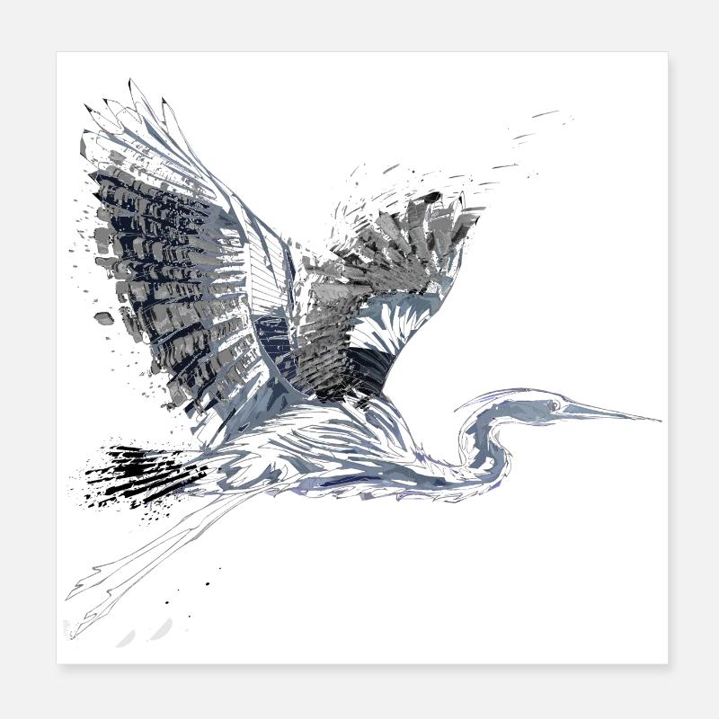 Hérons Poster 20 x 20 cm