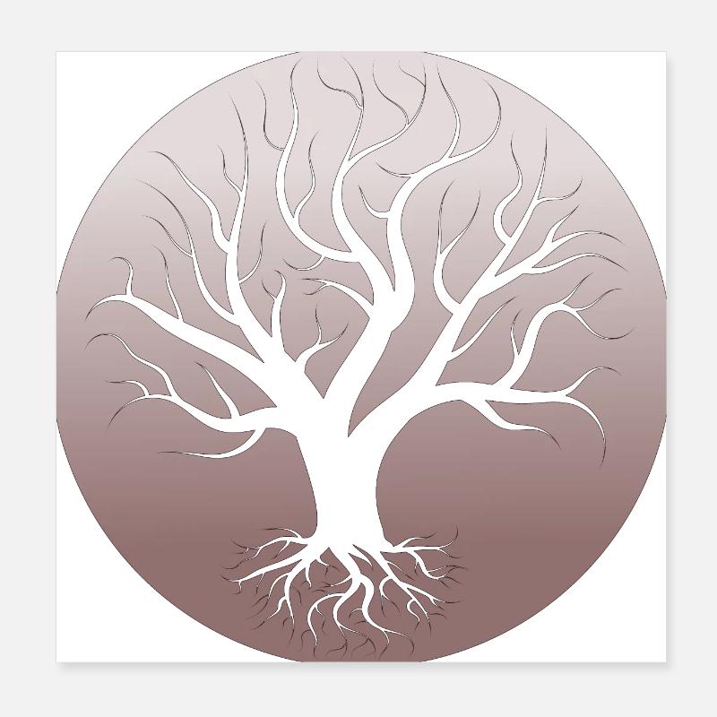 Arbre de vie Sagesse Guérison Connaissance Mythe Poster 20 x 20 cm
