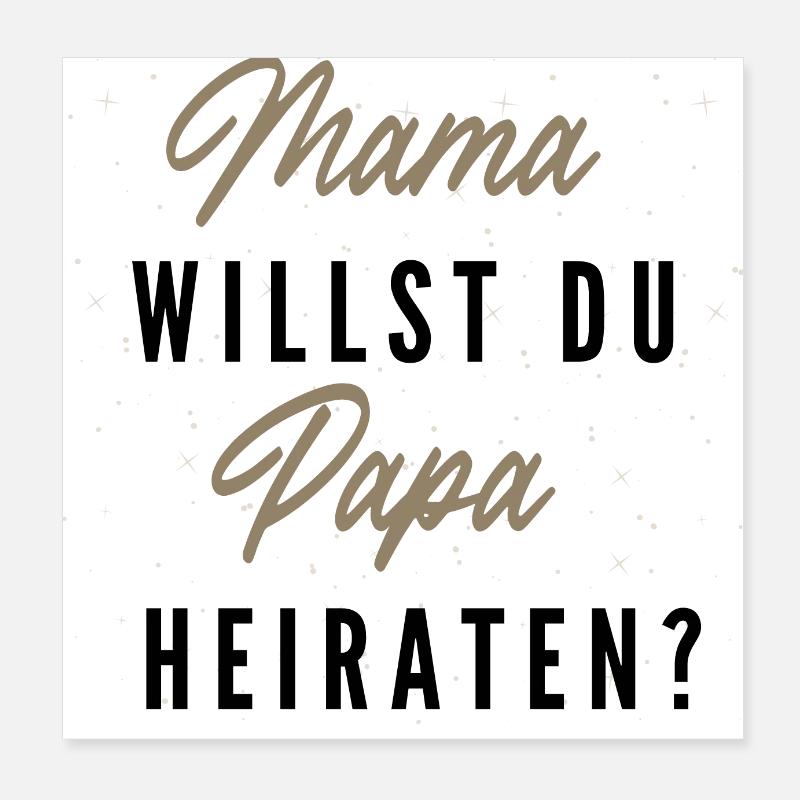 Heiratsantrag mit Kind Poster 20x20 cm