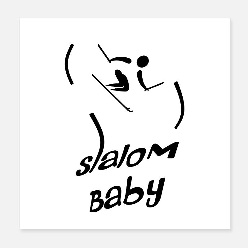 Slalom bébé Poster 20 x 20 cm
