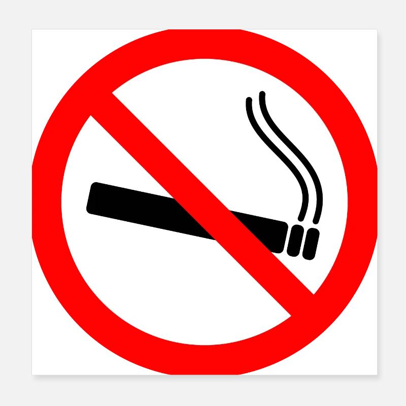 Interdiction de fumer - panneau d'interdiction de fumer Poster 20 x 20 cm